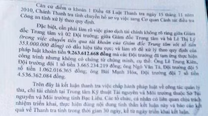 Chuyển hồ sơ đến cơ quan điều tra để làm rõ