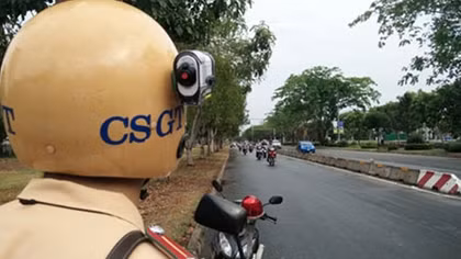 Triển khai gắn camera trên mũ CSGT, nhiều hiệu quả phát huy