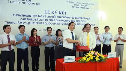Chuyển phát hồ sơ và Phiếu lý lịch tư pháp qua dịch vụ Bưu điện