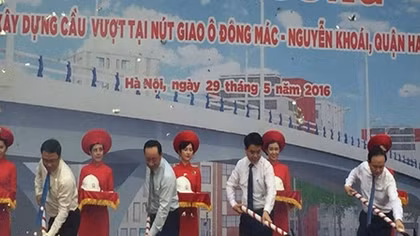 Hà Nội phân luồng phục vụ khởi công cầu vượt Ô Đông Mác-Nguyễn Khoái