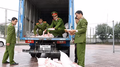 Thu giữ 2,5 tấn mỳ chính nhập lậu trên xe biển số Lào
