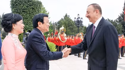 Chủ tịch nước Trương Tấn Sang hội đàm với Tổng thống Azerbaijan Ilham Alyev