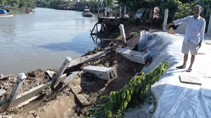 Vĩnh Long: Liên tiếp xảy ra sạt lở đất bờ sông