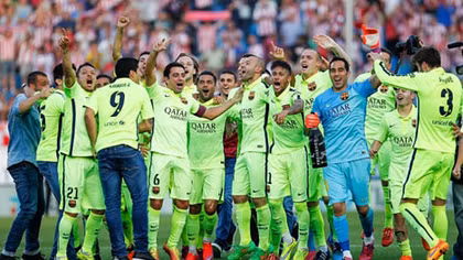 Màn ăn mừng chức vô địch của Barca