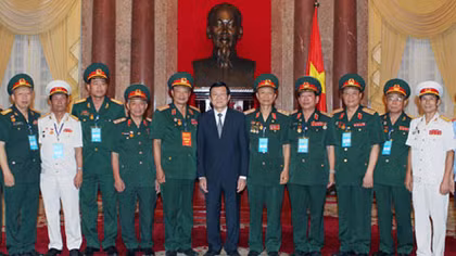 Chủ tịch nước Trương Tấn Sang tiếp Đoàn đại biểu cựu chiến binh Sư đoàn 324