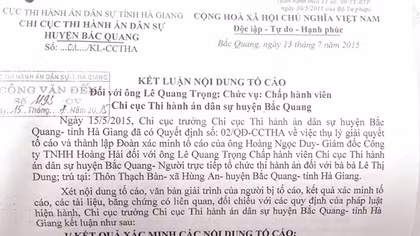 Cục THA dân sự tỉnh Hà Giang làm rõ những tố cáo chấp hành viên