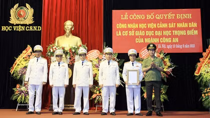 Công bố quyết định Học viện CSND là cơ sở giáo dục đại học trọng điểm