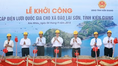 Khởi công công trình có đường dây 110 kV trên không vượt biển dài nhất Việt Nam 