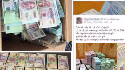 Điều tra vụ lên facebook lừa đổi tiền thật lấy tiền giả 