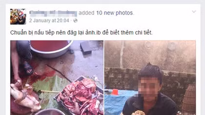 Hãi hùng khoe ảnh 'xẻ thịt, lột da' khỉ trên facebook