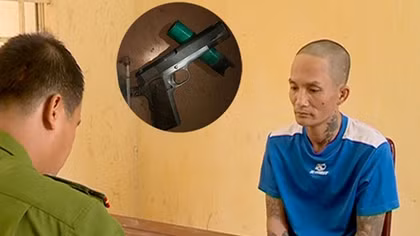 Tên trộm có 4 tiền án thủ sẵn súng ngắn theo người 