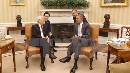 Tổng Bí thư Nguyễn Phú Trọng hội đàm chính thức với Tổng thống Barack Obama 