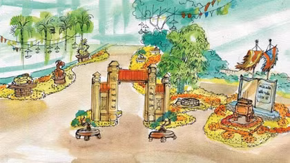 Họa sĩ Lê Triều Điển đưa ký ức làng lên phố đón xuân 2016 