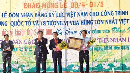 Công trình tượng Quốc tổ và 18 Vua Hùng ở Gia Lai được công nhận kỷ lục Guiness Việt Nam 