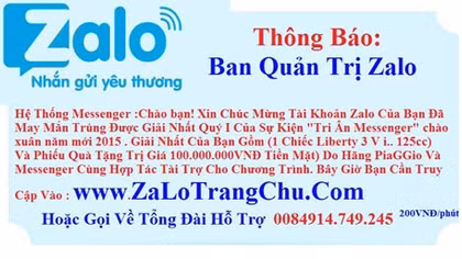 Phá đường dây lừa “trúng thưởng” trên mạng Zalo