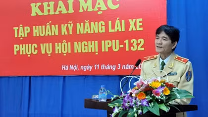 CSGT tập huấn kỹ năng lái xe phục vụ Hội nghị IPU-132