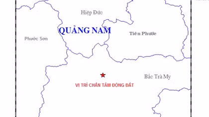Lại xảy ra động đất 2,6 độ richter tại Quảng Nam