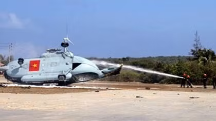 Trực thăng Mi-8 rơi trong lúc tiếp đất gặp gió giật mạnh