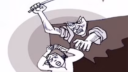 'Dạy' vợ... bằng dao