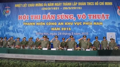 Hội thi bắn súng, võ thuật Thanh niên Công an khu vực phía Nam