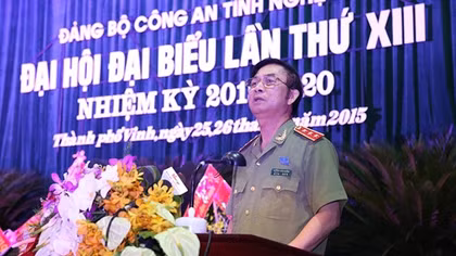 Thứ trưởng Thường trực Đặng Văn Hiếu dự Đại hội Đảng bộ Công an tỉnh Nghệ An