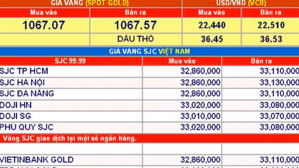 Giá vàng hôm nay (11/12): Rớt giá 