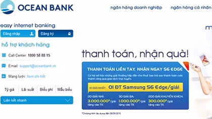 Nhận quà tặng khi thanh toán qua Internet Banking