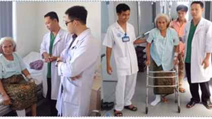 Cứu sống cụ bà 71 tuổi người Campuchia bị gẫy cổ xương đùi