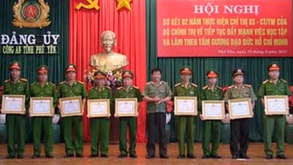 Công an tỉnh Phú Yên: Tổng kết 4 năm thực hiện Chỉ thị 03-CT/TW của Bộ Chính trị