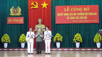 Công bố quyết định điều động Giám đốc Công an tỉnh Bình Định và Phú Yên