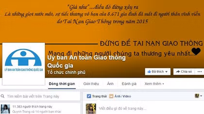 Ủy ban An toàn giao thông Quốc gia chính thức lập Facebook