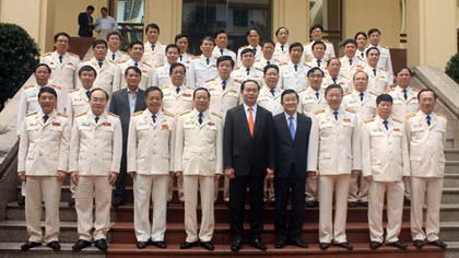 Đảng ủy Công an Trung ương và lãnh đạo Bộ Công an gặp mặt nguyên Chủ tịch nước Trương Tấn Sang