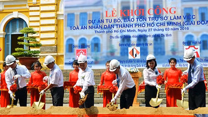 Khởi công dự án “tu bổ, bảo tồn trụ sở làm việc TAND TP Hồ Chí Minh” 