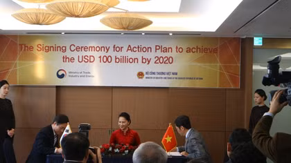 Ký biên bản ghi nhớ thực hiện mục tiêu kim ngạch thương mại song phương Việt Nam- Hàn Quốc