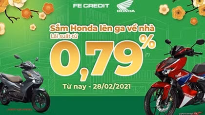 Sắm Honda lên ga về nhà với lãi suất từ 0,79%