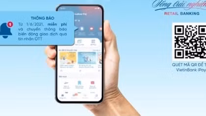 VietinBank miễn phí thông báo biến động giao dịch thẻ tín dụng