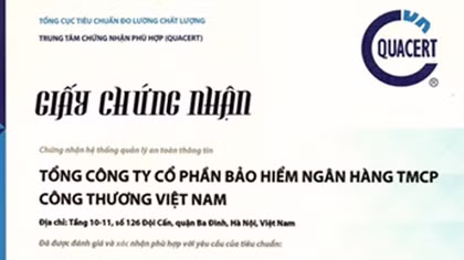 Tổng Công ty bảo hiểm đầu tiên được cấp chứng nhận hệ thống quản lý an toàn thông tin