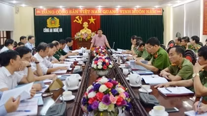 Đoàn kiểm tra của Tỉnh ủy Nghệ An làm việc với Đảng bộ Công an tỉnh