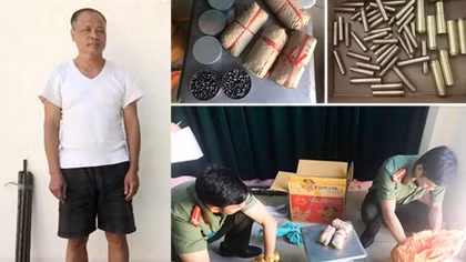 Người đàn ông bị bắt cùng nhiều vật liệu nổ