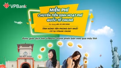 VPBank miễn phí chuyển tiền sinh hoạt quốc tế cho du học sinh trên ứng dụng VPBank Online