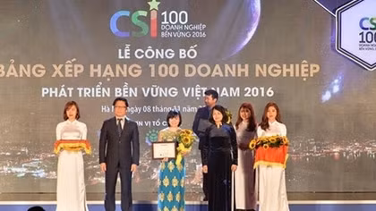 Vingroup đạt top 10 doanh nghiệp phát triển bền vững năm 2016