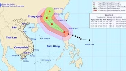 Siêu bão Haima giật cấp 16 đã đi vào biển Đông