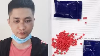 Bắt "giang hồ" giấu 400 viên hồng phiến vào túi áo
