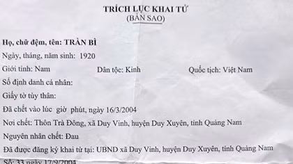 Một xã có 4 trường hợp được khai tử 2 lần