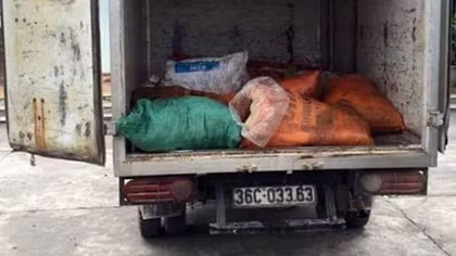 Xe tải chở hơn 400kg mỡ động vật không rõ nguồn gốc