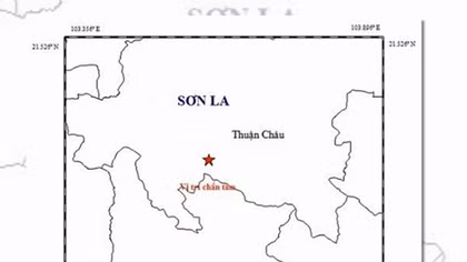 Xảy ra động đất có độ lớn 2.6 tại huyện Thuận Châu, Sơn La