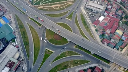 Nút giao gần 3 nghìn tỷ ở Hà Nội nhìn từ trên cao
