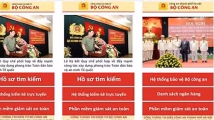  Phát hiện 8 trang web giả mạo lực lượng Công an