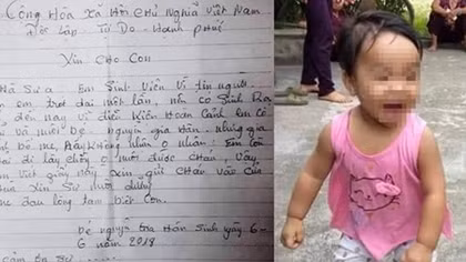 Bé gái bị mẹ bỏ ở chùa kèm lá thư cho con ‘để còn đi lấy chồng’