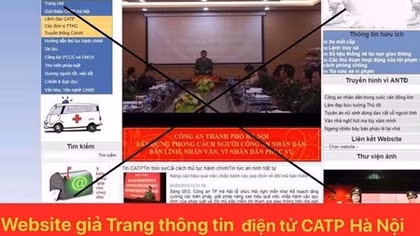 Cảnh báo các trang thông tin giả mạo Công an TP Hà Nội